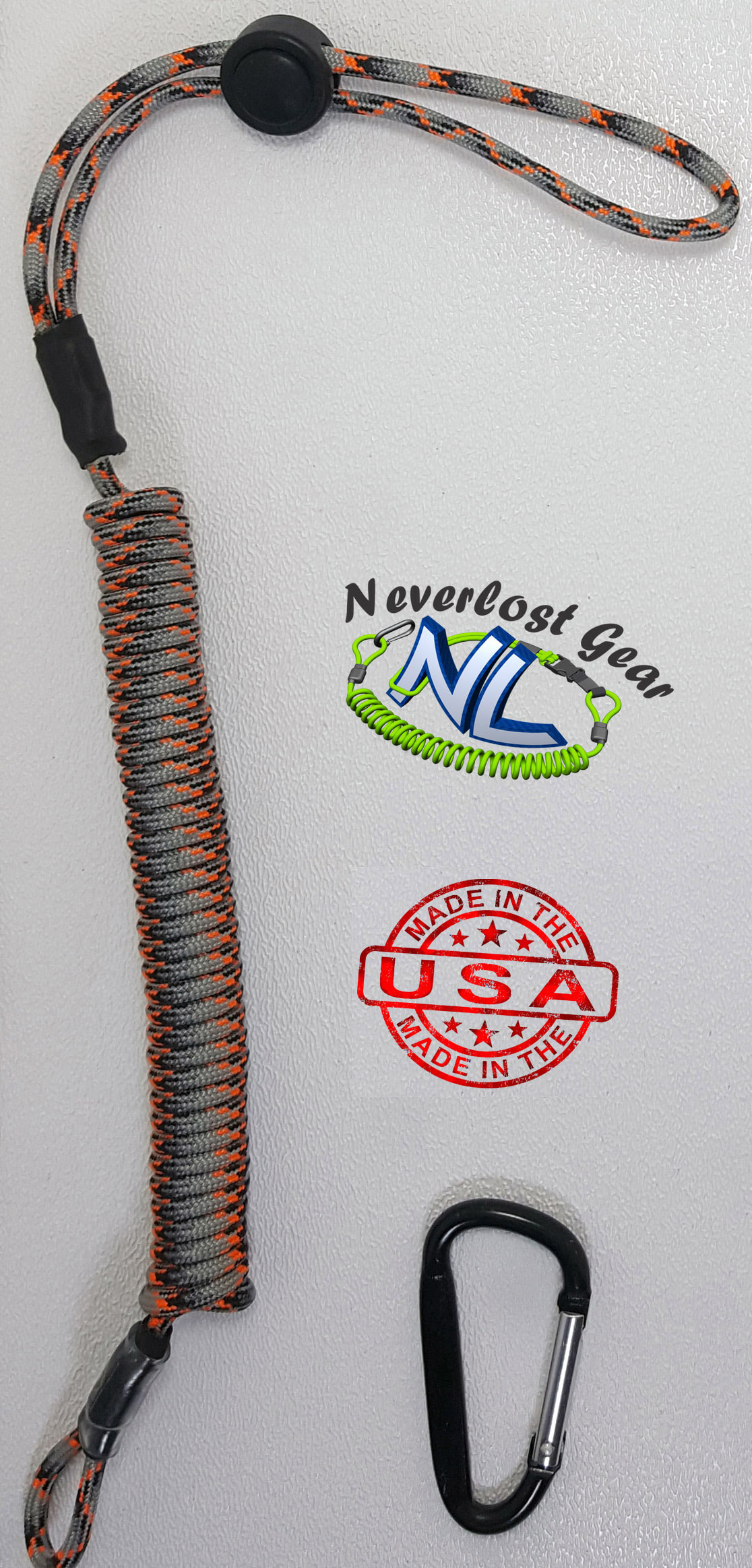 Neverlost Blue Camo Coiled Small Fishing Rod / Paddle Leash